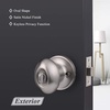 image:imageProbrico Oval Brushed Nickel Privacy Door Knobs Keyless Interior Door Locks Egg Shape BathBed Door Handles 3 Pack