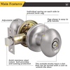 image:imageProbrico Oval Brushed Nickel Privacy Door Knobs Keyless Interior Door Locks Egg Shape BathBed Door Handles 3 Pack