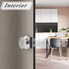 image:imageProbrico Oval Crystal Door Knob with Lock Heavy Duty Clear Glass BedBath Privacy Lock with Brushed Nickel Arched Rosette1 Pack