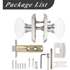 image:imageProbrico Oval Crystal Door Knob with Lock Heavy Duty Clear Glass BedBath Privacy Lock with Brushed Nickel Arched Rosette1 Pack
