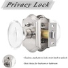 image:imageProbrico Oval Crystal Door Knob with Lock Heavy Duty Clear Glass BedBath Privacy Lock with Brushed Nickel Arched Rosette1 Pack