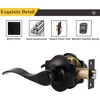 image:imageProbrico Passage Door Handle for Hall and Closet 1 Pack Premium Black Door Levers Camelot Style Door Handles for Left amp Right Hand