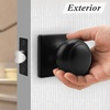 image:imageProbrico Passage Door Knob Black Interior Keyless NonLocking Flat Ball Door Knob HallCloset Handle with Suqare Rosette 1 PackBlack