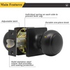 image:imageProbrico Passage Door Knob Black Interior Keyless NonLocking Flat Ball Door Knob HallCloset Handle with Suqare Rosette 1 PackBlack