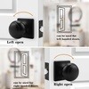 image:imageProbrico Passage Door Knob Black Interior Keyless NonLocking Flat Ball Door Knob HallCloset Handle with Suqare Rosette 1 PackBlack