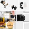 image:imageProbrico Passage Door Knob Black Interior Keyless NonLocking Flat Ball Door Knob HallCloset Handle with Suqare Rosette 1 PackBlack