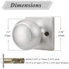 image:imageProbrico Passage Door Knob Brushed Nickel Interior Keyless NonLocking Flat Ball Door Knob HallCloset Handle with Suqare Rosette 1 Pack