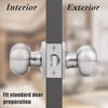 image:imageProbrico Passage Door Knob Brushed Nickel Interior Keyless NonLocking Flat Ball Door Knob HallCloset Handle with Suqare Rosette 1 Pack