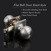 image:imageProbrico Passage Door Knob Brushed Nickel Interior Keyless NonLocking Flat Ball Door Knob HallCloset Handle with Suqare Rosette 1 Pack