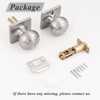 image:imageProbrico Passage Door Knob Brushed Nickel Interior Keyless NonLocking Flat Ball Door Knob HallCloset Handle with Suqare Rosette 1 Pack