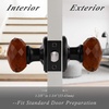 image:imageProbrico Passage Door Knob Interior for HallwayCloset 1 Pack Dark Brown Crystal Door Knobs Keyless NonLocking Glass Door Knobs with Black Rosette