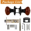 image:imageProbrico Passage Door Knob Interior for HallwayCloset 1 Pack Dark Brown Crystal Door Knobs Keyless NonLocking Glass Door Knobs with Black Rosette
