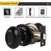 image:imageProbrico Passage Door Knobs Handles Interior HallCloset Keyless Egg Style Locksets Oval Door Knob in Flat Black Finish 6 Pack