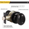 image:imageProbrico Passage Door Knobs Handles Interior HallCloset Keyless Egg Style Locksets Oval Door Knob in Flat Black Finish 6 Pack