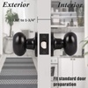 image:imageProbrico Passage Door Knobs Handles Interior HallCloset Keyless Egg Style Locksets Oval Door Knob in Flat Black Finish 6 Pack