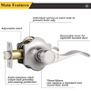 image:imageProbrico Passage Levers Camelot Style Door Handles Brushed Nickel Hall and Closet Levers Wave Handles for Left amp Right Hand Opening Doors 2 Sided Handle with Latch 85061SN