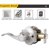 image:imageProbrico Passage Levers Camelot Style Door Handles Brushed Nickel Hall and Closet Levers Wave Handles for Left amp Right Hand Opening Doors 2 Sided Handle with Latch 85061SN