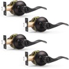 image:imageProbrico Polished Chrome Door Handles Privacy Door Lever Interior Chrome Door Lever for Bedroom Bathroom Keyless Interior Door Handle with Lock Wave Style 6 PackOil Rubbed Bronze