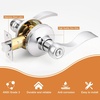image:imageProbrico Polished Chrome Door Handles Privacy Door Lever Interior Chrome Door Lever for Bedroom Bathroom Keyless Interior Door Handle with Lock Wave Style 6 PackPolished Chrome