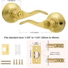 image:imageProbrico Polished Chrome Door Handles Privacy Door Lever Interior Chrome Door Lever for Bedroom Bathroom Keyless Interior Door Handle with Lock Wave Style 6 PackGold