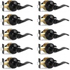 image:imageProbrico Polished Chrome Door Handles Privacy Door Lever Interior Chrome Door Lever for Bedroom Bathroom Keyless Interior Door Handle with Lock Wave Style 6 PackBlack