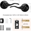 image:imageProbrico Polished Chrome Door Handles Privacy Door Lever Interior Chrome Door Lever for Bedroom Bathroom Keyless Interior Door Handle with Lock Wave Style 6 PackBlack