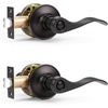 image:imageProbrico Polished Chrome Door Handles Privacy Door Lever Interior Chrome Door Lever for Bedroom Bathroom Keyless Interior Door Handle with Lock Wave Style 6 PackOil Rubbed Bronze