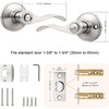 image:imageProbrico Polished Chrome Door Handles Privacy Door Lever Interior Chrome Door Lever for Bedroom Bathroom Keyless Interior Door Handle with Lock Wave Style 6 PackSatin Nickel