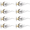 image:imageProbrico Polished Chrome Door Handles Privacy Door Lever Interior Chrome Door Lever for Bedroom Bathroom Keyless Interior Door Handle with Lock Wave Style 6 PackPolished Chrome