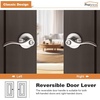 image:imageProbrico Polished Chrome Door Handles Privacy Door Lever Interior Chrome Door Lever for Bedroom Bathroom Keyless Interior Door Handle with Lock Wave Style 6 PackSatin Nickel