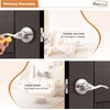 image:imageProbrico Polished Chrome Door Handles Privacy Door Lever Interior Chrome Door Lever for Bedroom Bathroom Keyless Interior Door Handle with Lock Wave Style 6 PackSatin Nickel