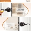 image:imageProbrico Polished Chrome Door Handles Privacy Door Lever Interior Chrome Door Lever for Bedroom Bathroom Keyless Interior Door Handle with Lock Wave Style 6 PackOil Rubbed Bronze