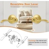 image:imageProbrico Polished Chrome Door Handles Privacy Door Lever Interior Chrome Door Lever for Bedroom Bathroom Keyless Interior Door Handle with Lock Wave Style 6 PackGold