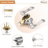 image:imageProbrico Polished Chrome Door Handles Privacy Door Lever Interior Chrome Door Lever for Bedroom Bathroom Keyless Interior Door Handle with Lock Wave Style 6 PackSatin Nickel