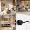 image:imageProbrico Polished Chrome Door Handles Privacy Door Lever Interior Chrome Door Lever for Bedroom Bathroom Keyless Interior Door Handle with Lock Wave Style 6 PackBlack