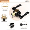 image:imageProbrico Polished Chrome Door Handles Privacy Door Lever Interior Chrome Door Lever for Bedroom Bathroom Keyless Interior Door Handle with Lock Wave Style 6 PackBlack