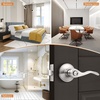 image:imageProbrico Polished Chrome Door Handles Privacy Door Lever Interior Chrome Door Lever for Bedroom Bathroom Keyless Interior Door Handle with Lock Wave Style 6 PackSatin Nickel
