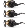 image:imageProbrico Polished Chrome Door Handles Privacy Door Lever Interior Chrome Door Lever for Bedroom Bathroom Keyless Interior Door Handle with Lock Wave Style 6 PackOil Rubbed Bronze