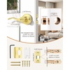 image:imageProbrico Polished Chrome Door Handles Privacy Door Lever Interior Chrome Door Lever for Bedroom Bathroom Keyless Interior Door Handle with Lock Wave Style 6 PackPolished Brass