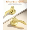 image:imageProbrico Polished Chrome Door Handles Privacy Door Lever Interior Chrome Door Lever for Bedroom Bathroom Keyless Interior Door Handle with Lock Wave Style 6 PackPolished Brass