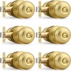 image:imageProbrico Privacy Door Knob Bed Bathroom Interior Door Handle Lock Oil Rubbed BronzeBrushed Brass
