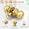 image:imageProbrico Privacy Door Knob Bed Bathroom Interior Door Handle Lock Oil Rubbed BronzeBrushed Brass