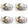 image:imageProbrico Privacy Door Knobs Interior with Lock Round Ball Shape Brushed Stainless Door Handles Bedroom Bathroom Keyless Door Locksets 6 PackBrushed Nickel