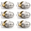 image:imageProbrico Privacy Door Knobs Interior with Lock Round Ball Shape Brushed Stainless Door Handles Bedroom Bathroom Keyless Door Locksets 6 PackBrushed Nickel