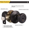 image:imageProbrico Privacy Door Knobs for Bedroom BathroomInterior Door Locks in Oil Rubbed Bronze FinishTulip Shape Keyless Door Lockset6 Pack