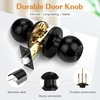 image:imageProbrico Privacy Interior Door Knobs Bed and Bath Handle Levers Keyless Brushed Nickel Lockset 6 PackBlack