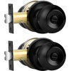 image:imageProbrico Privacy Interior Door Knobs Bed and Bath Handle Levers Keyless Brushed Nickel Lockset 6 PackBlack