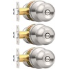 image:imageProbrico Privacy Interior Door Knobs Bed and Bath Handle Levers Keyless Brushed Nickel Lockset 6 PackBrushed Nickel