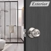 image:imageProbrico Privacy Interior Door Knobs Bed and Bath Handle Levers Keyless Brushed Nickel Lockset 6 PackBrushed Nickel