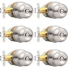 image:imageProbrico Privacy Interior Door Knobs Bed and Bath Handle Levers Keyless Brushed Nickel Lockset 6 PackBrushed Nickel